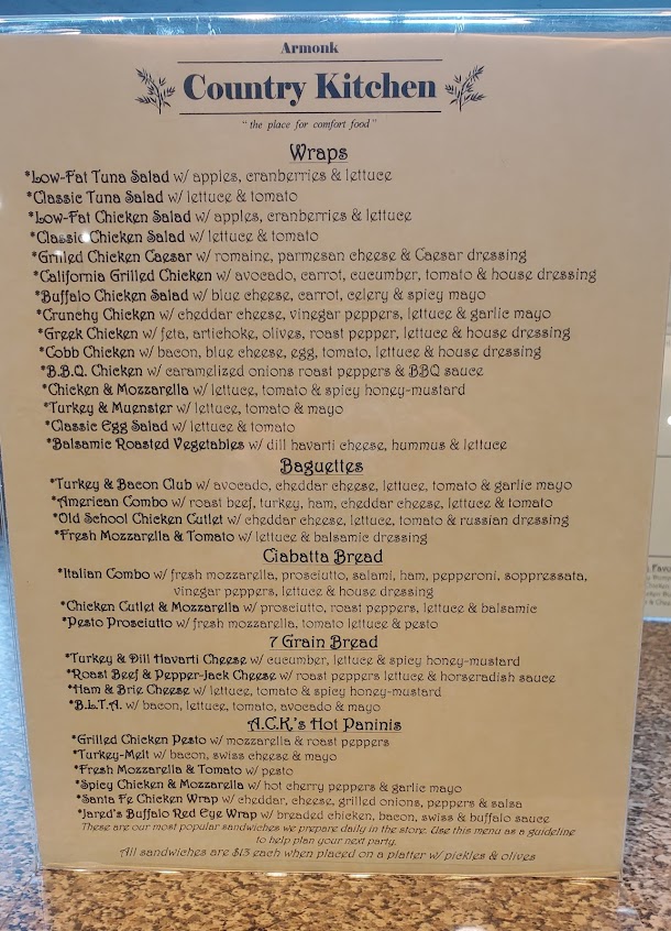 Menu Armonk Country Kitchen - 1