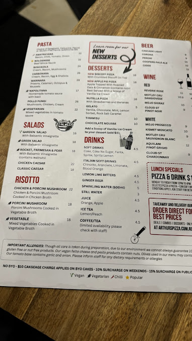 Menu Arthur's Pizza - 5