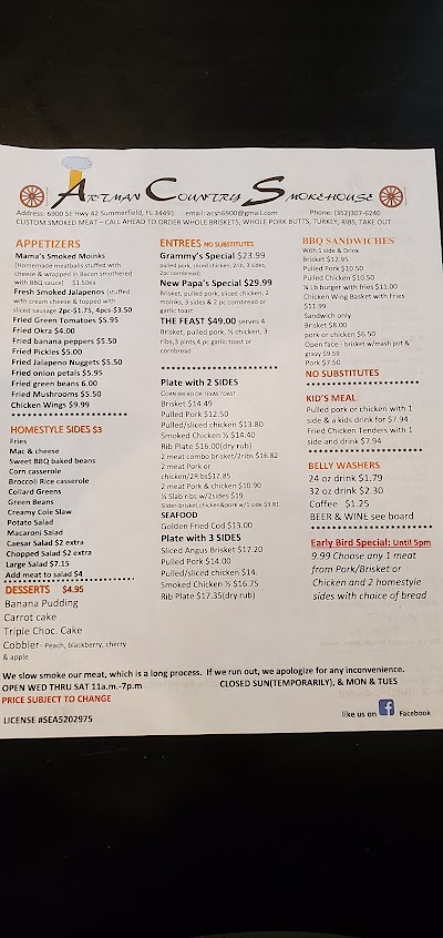 Menu Artman Country Smokehouse - 7