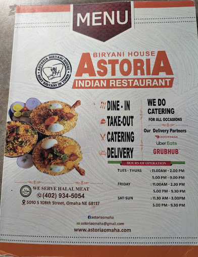 Menu Astoria Biryani House Indian Restaurant - 2