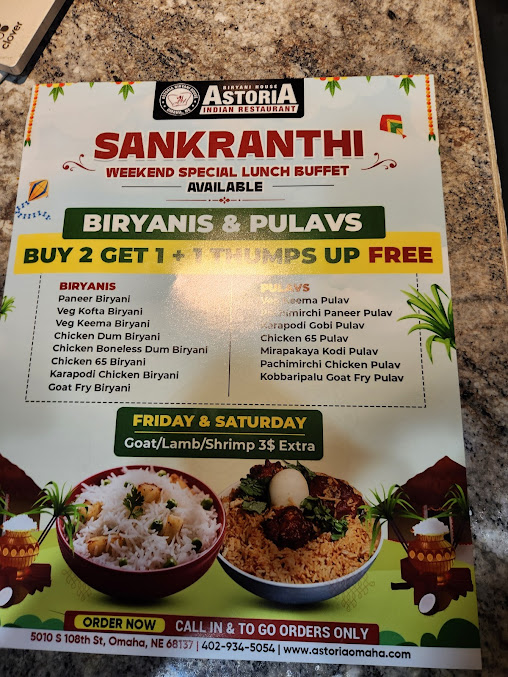 Menu Astoria Biryani House Indian Restaurant - 3