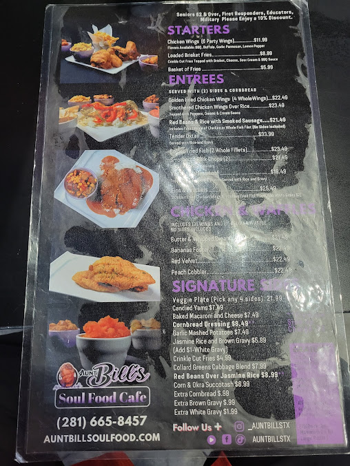 Menu Aunt Bill's Soul Food Cafe - 1