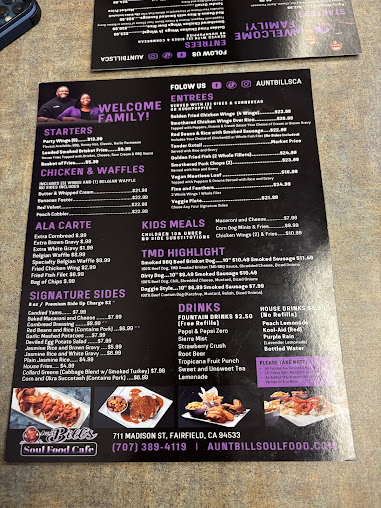 Menu Aunt Bill's Soul Food Cafe - 7