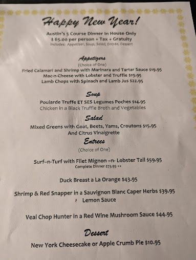 Menu Austin's Ale House - 0