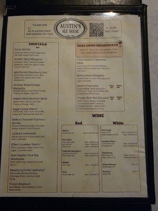 Menu Austin's Ale House - 9