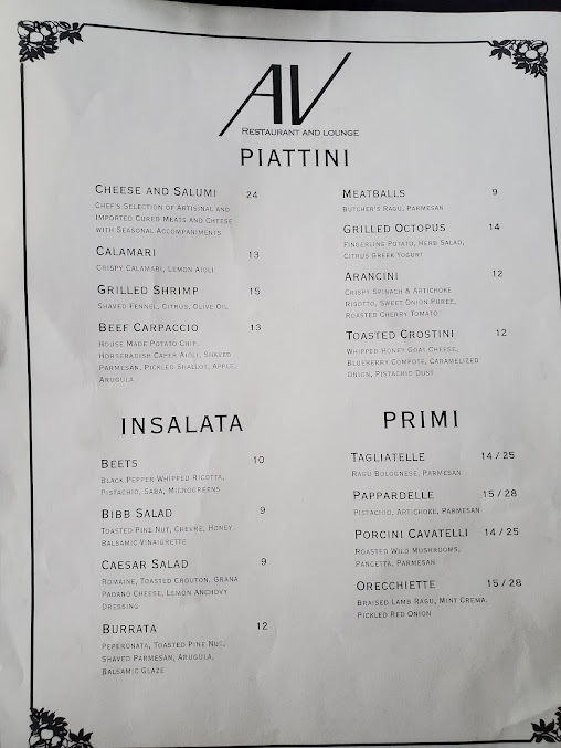 Menu Av Restaurant - 0
