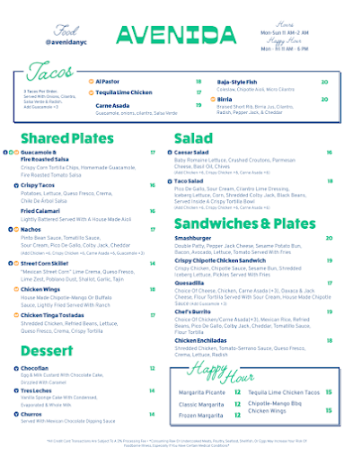 Menu Avenida - 2