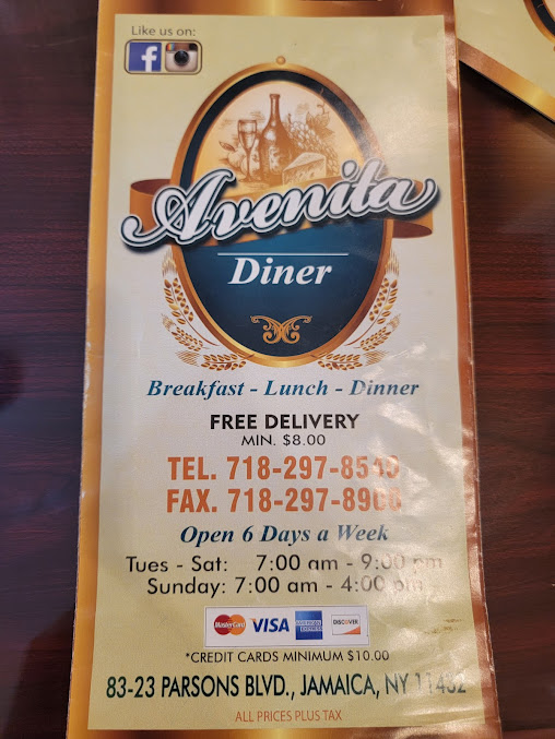 Menu Avenita Diner - 0