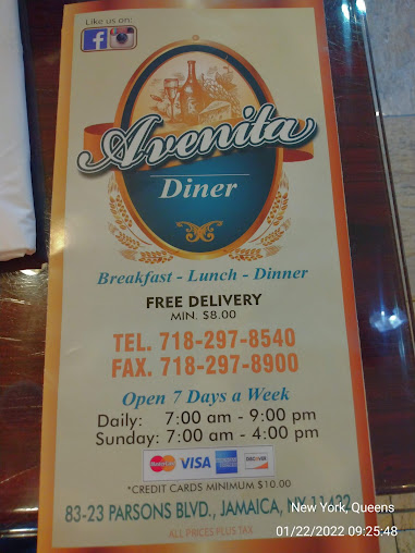 Menu Avenita Diner - 1
