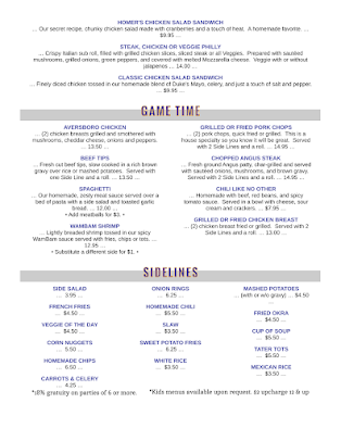 Menu Aversboro Restaurant & Sports Bar - 0