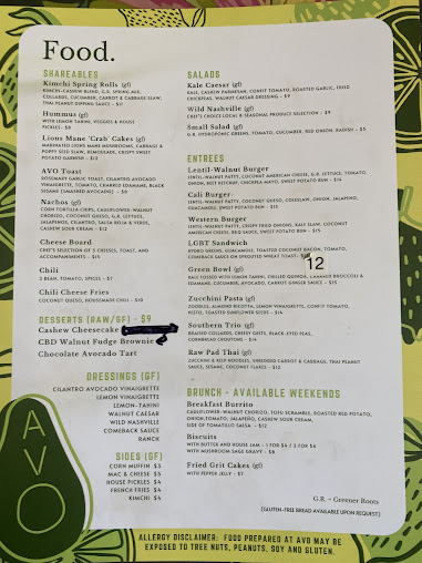 Menu Avo Nashville - 4