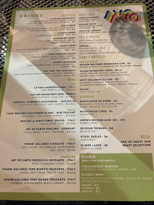 Menu Avo Nashville - 5