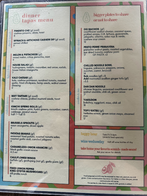 Menu Avo Nashville - 8