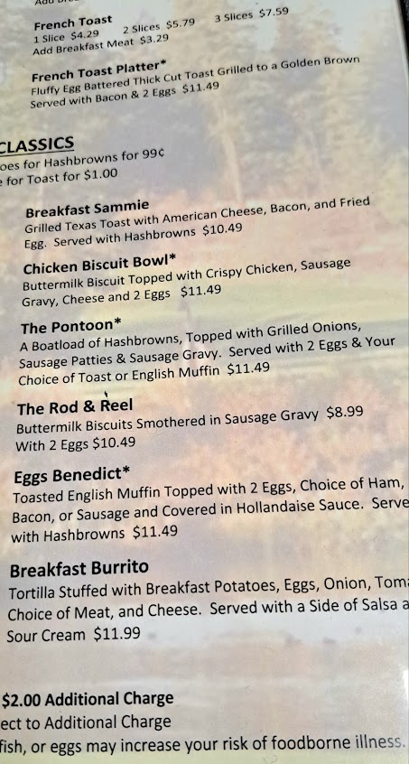 Menu Avon Cabin Cafe - 0