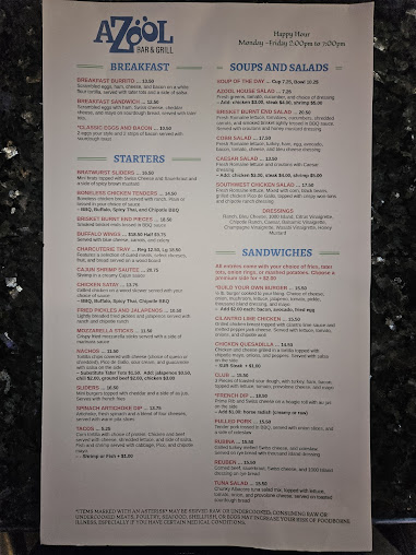 Menu Azool Bar Grill - 5