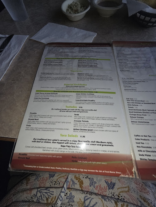 Menu Azteca | Family Mexican Restaurant - 0