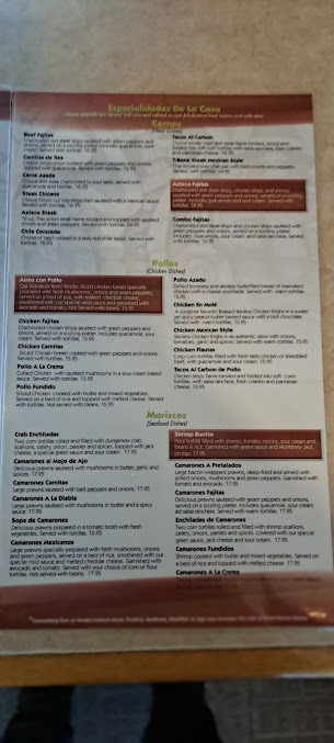 Menu Azteca | Family Mexican Restaurant - 2