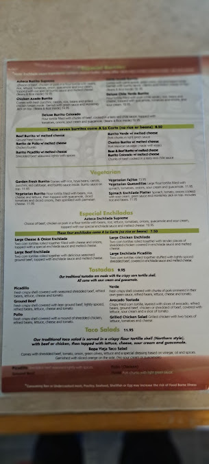 Menu Azteca | Family Mexican Restaurant - 3