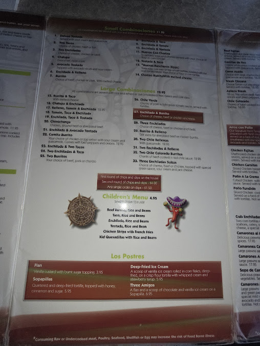Menu Azteca | Family Mexican Restaurant - 7