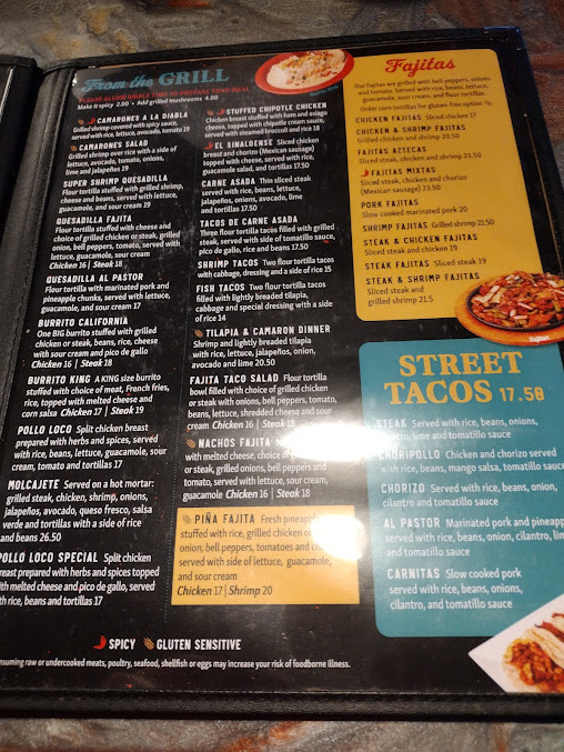 Menu Azteca Mexican Grill - 1