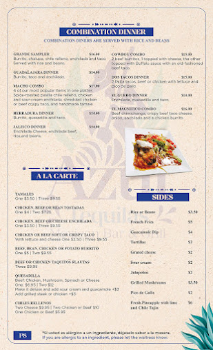 Menu Azul Tequilas Mexican Bar & Grill - 1
