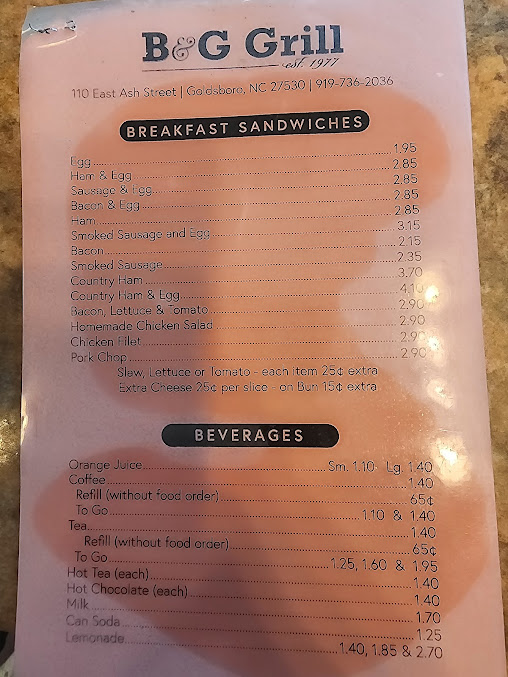 Menu B & G Grill - 3