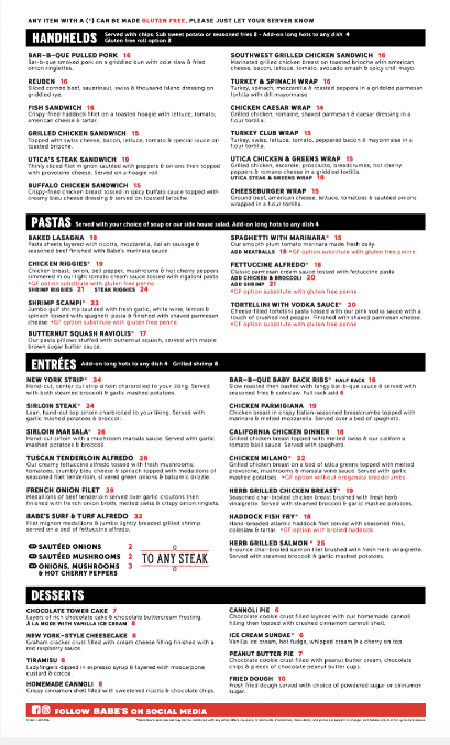 Menu Babe's At Harbor Point - 6