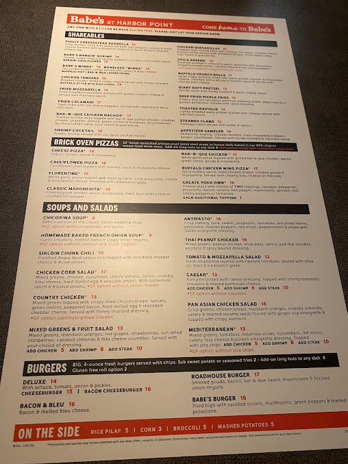 Menu Babe's At Harbor Point - 8