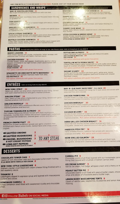 Menu Babe's At Harbor Point - 9