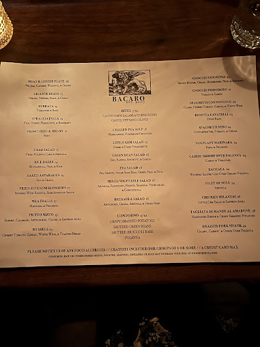 Menu Bacaro - 1