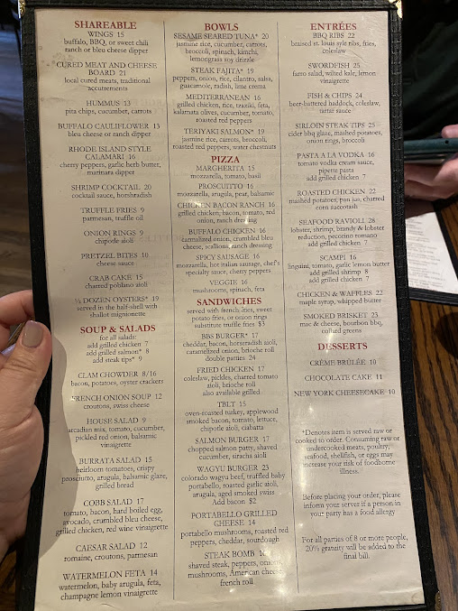 Menu Back Bay Social - 3