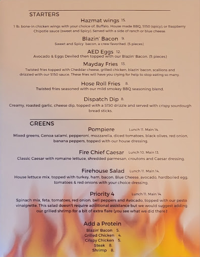 Menu Backdraft Bar Grill - 5