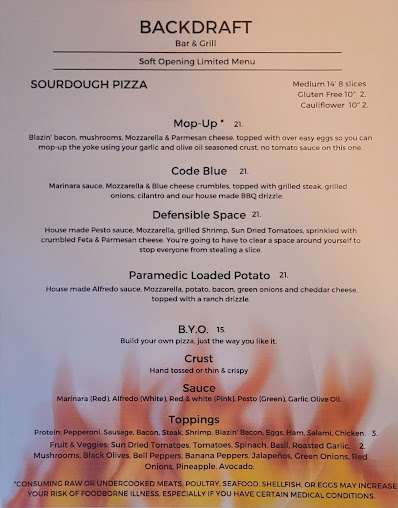 Menu Backdraft Bar Grill - 6