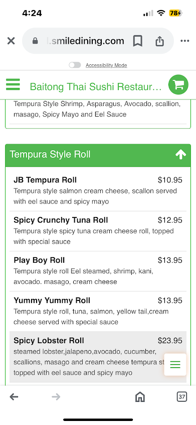 Menu Baitong Thai Sushi Restaurant - 2