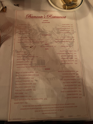 Menu Bamonte's - 1