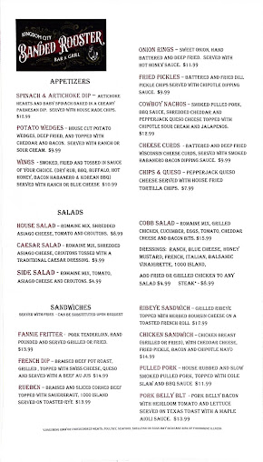 Menu Banded Rooster Bar Grill - 0
