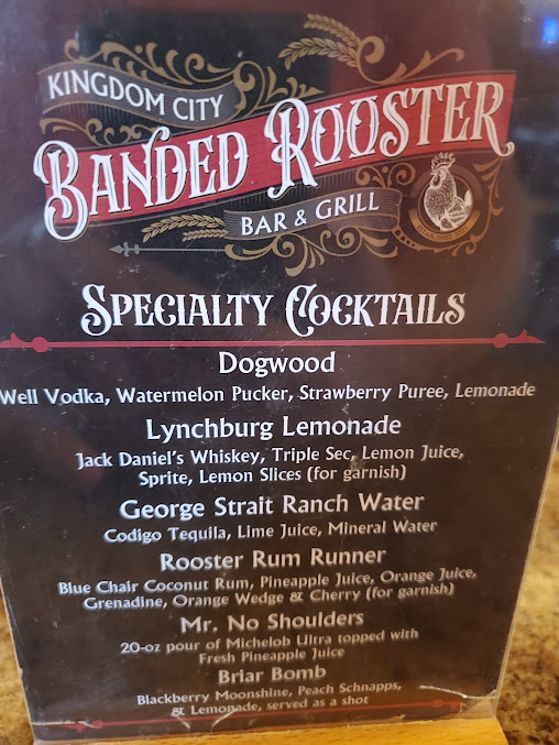 Menu Banded Rooster Bar Grill - 3