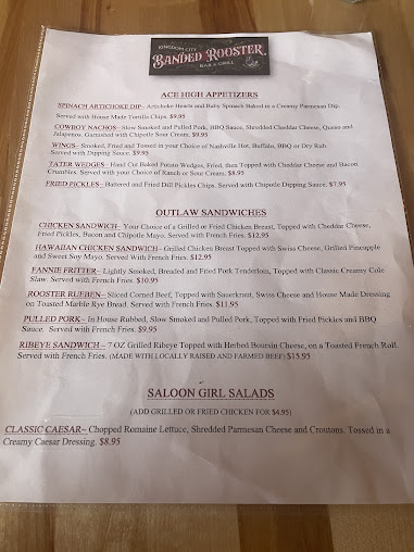 Menu Banded Rooster Bar Grill - 7