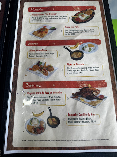 Menu Bandeja Paisa Restaurant. Latin & Fast Food - 2