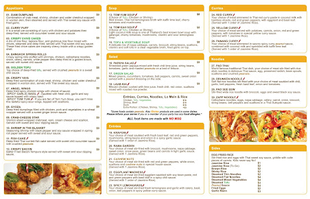 Menu Bangkok On Franklin - 2