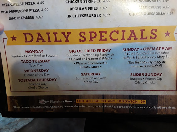 Menu Bar N Grill Topeka - 0