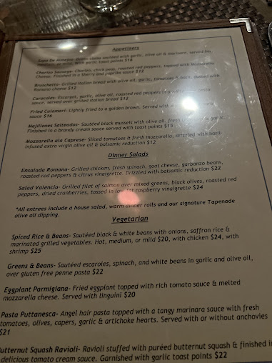 Menu Barcelona Restaurant Wine Bar - 1