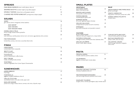 Menu Barlume - 1