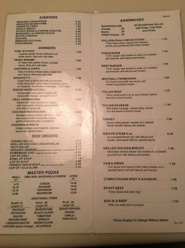 Menu Barnaby's Of Northbrook - 1