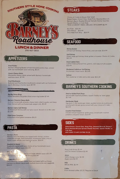 Menu Barneys Roadhouse - 0