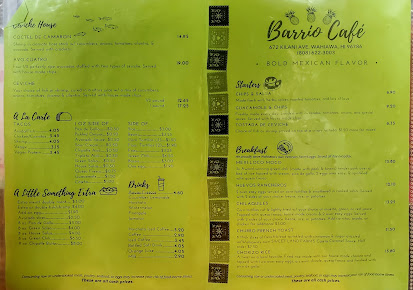 Menu Barrio Cafe - 2