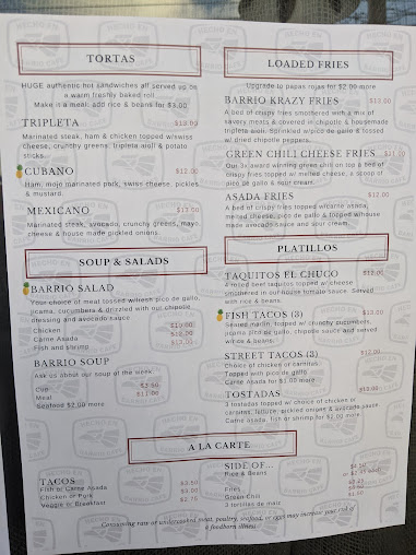 Menu Barrio Cafe - 4