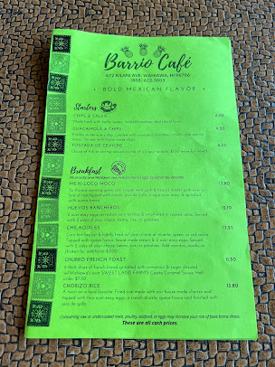 Menu Barrio Cafe - 8