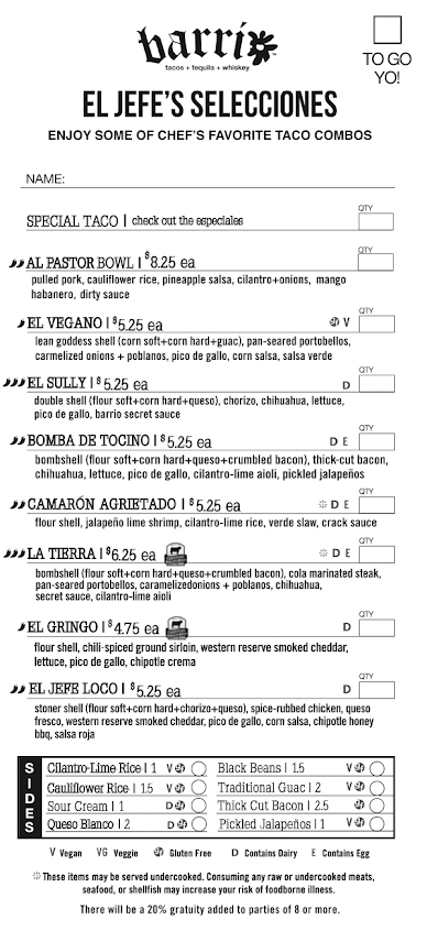 Menu Barrio Grandview - 2
