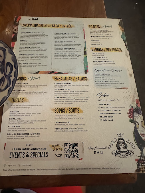 Menu Barrio Queen Phoenix - 3